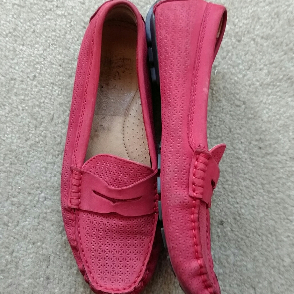 Ralph Lauren Camila moccasins red 8B